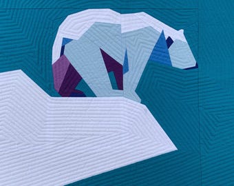 Patrón de estampado de bloques de oso polar