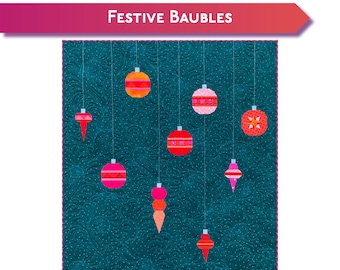 Patrón de colcha Festive Baubles en PDF
