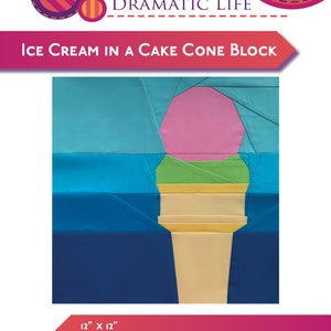 Ice Cream in a Cake Cone PDF Pattern Foundation Paper Pieced image 2