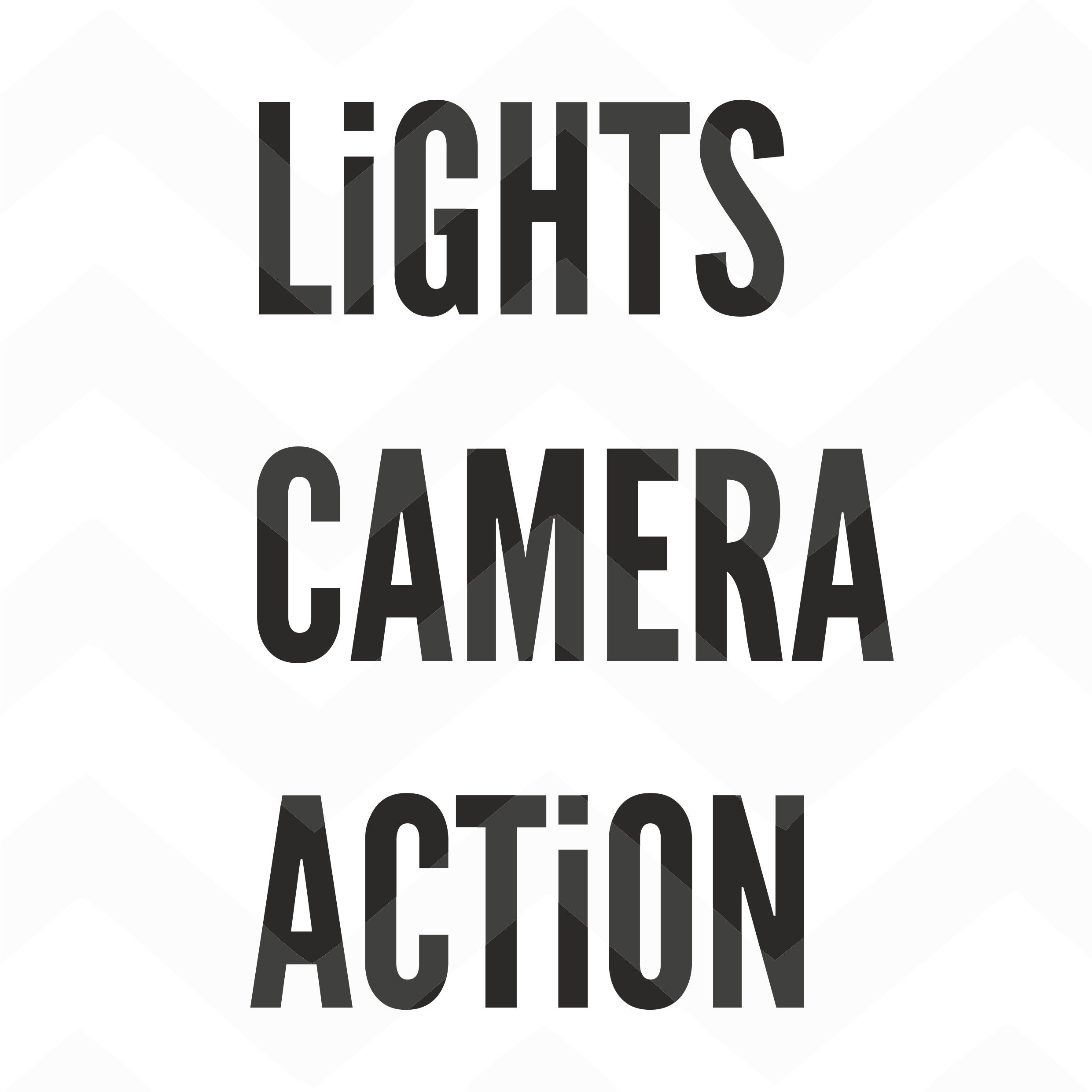 Lights Camera Action File For Cricut Silhouette Cameo Portrait