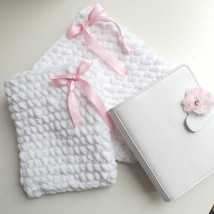 Hermosa bolsa blanca para agenda en 2 tamaños * Consejo de regalo, papelería