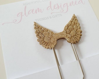 Planner Paperclip Angel in beautiful gold with glitter