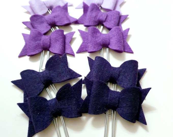 Sweet Felt Paperclip Bow in different colors handmade for your Planner and Books