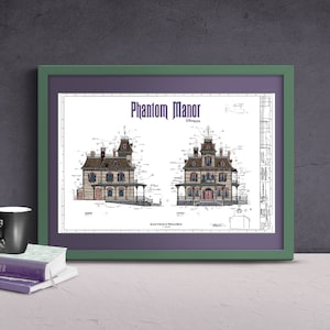 Disneyland Paris - Phantom Manor - Haunted Mansion Colored Blueprint