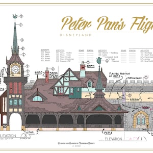 Disneyland Peter Pan's Flight Blueprint Digital image 1