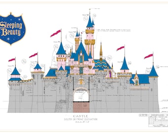 Disneyland - Sleeping Beauty Castle - Front Elevation - Digital Download