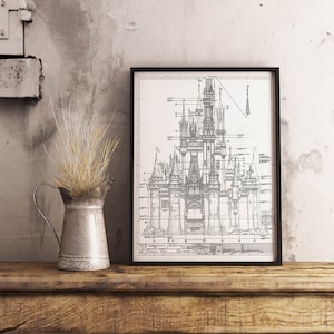 Walt Disney World Cinderella Castle Colored Blueprint image 6
