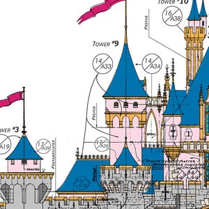 Disneyland Sleeping Beauty Castle Front Elevation Digital Download image 2