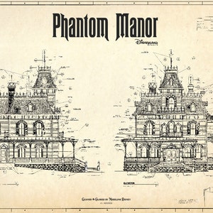 Disneyland Paris Phantom Manor Haunted Mansion Colored Blueprint image 6