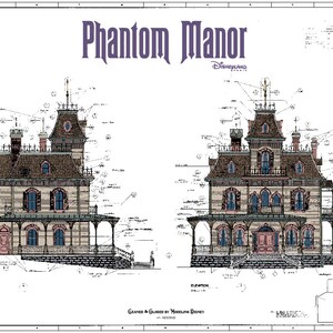 Disneyland Paris Phantom Manor Haunted Mansion Colored Blueprint image 8