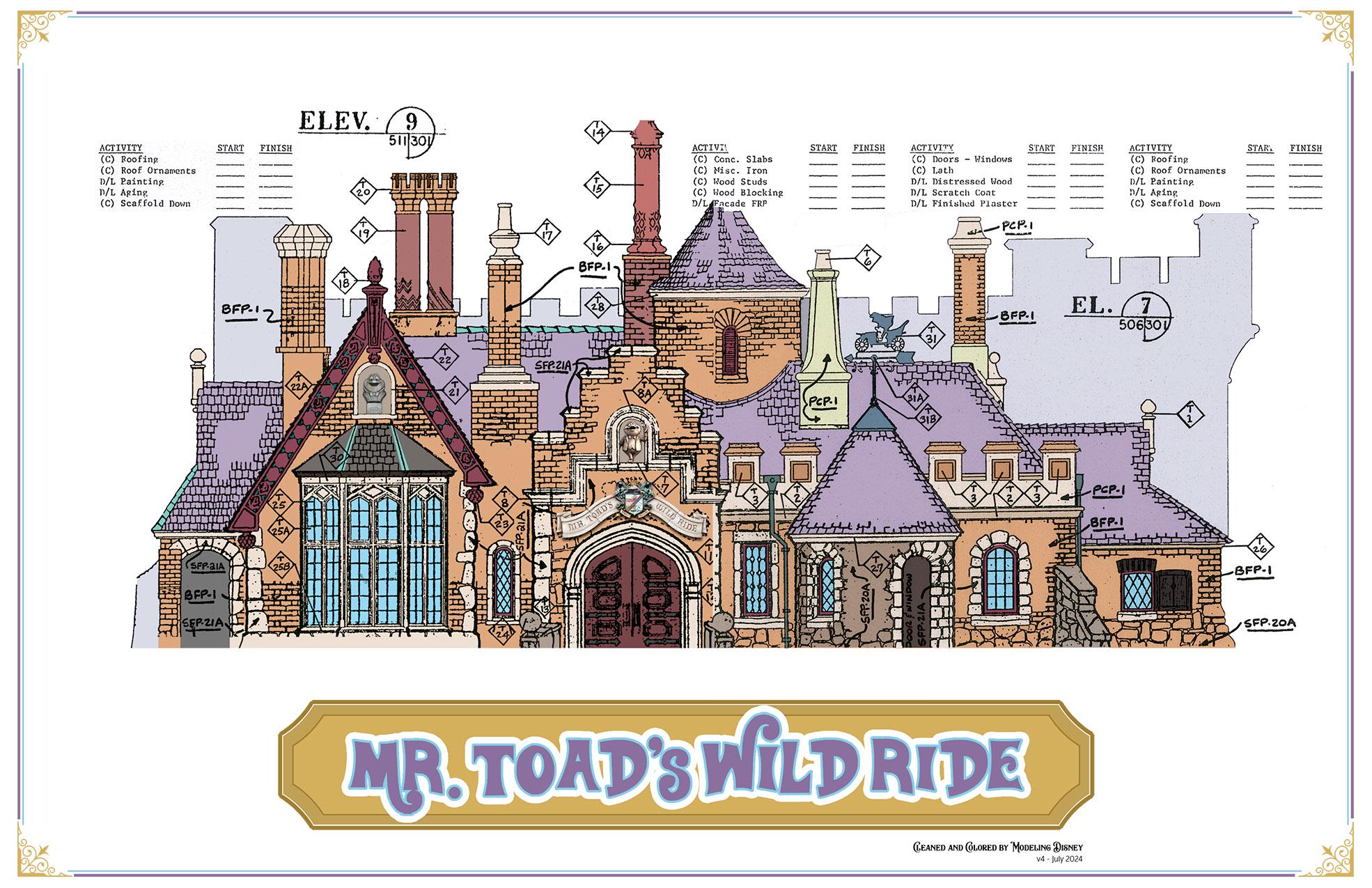 Disneyland - Fantasyland - Mr. Toad's Wild Ride - Blueprint (digital ...