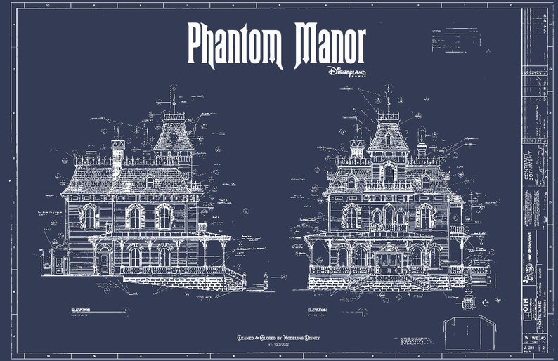 Disneyland Paris Phantom Manor Haunted Mansion Colored Blueprint image 4