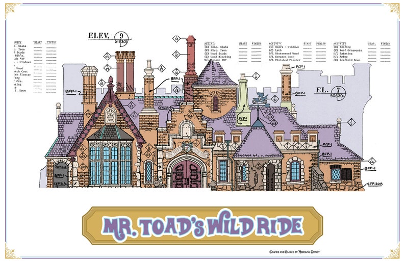 Disneyland Fantasyland Mr. Toad's Wild Ride Blueprint image 2