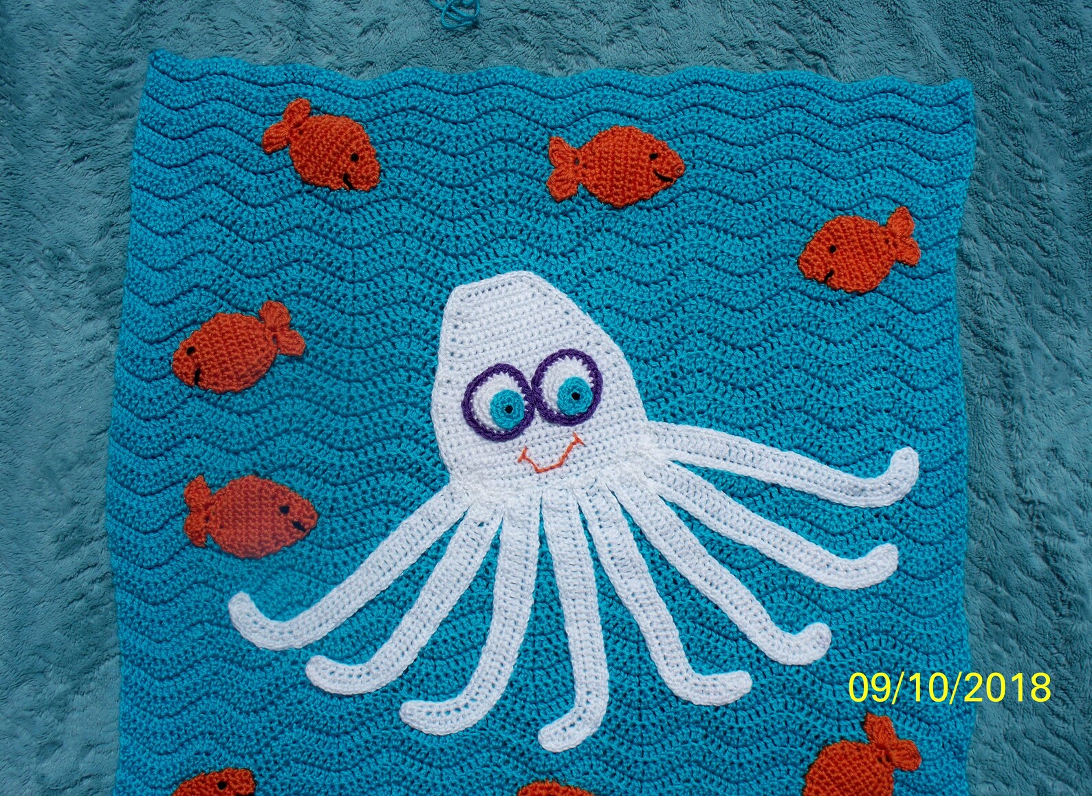 Octopus Blanket crochet fishies baby and toddler afghan Etsy