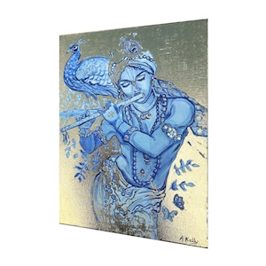 Krishna Flute and Peacock print
