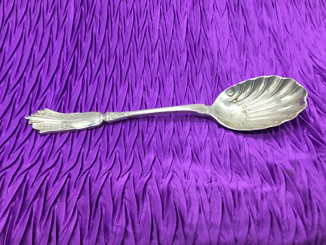 Vintage Silver Scalloped Spoon Sugar Spoon Silver Plated Jam Etsy
