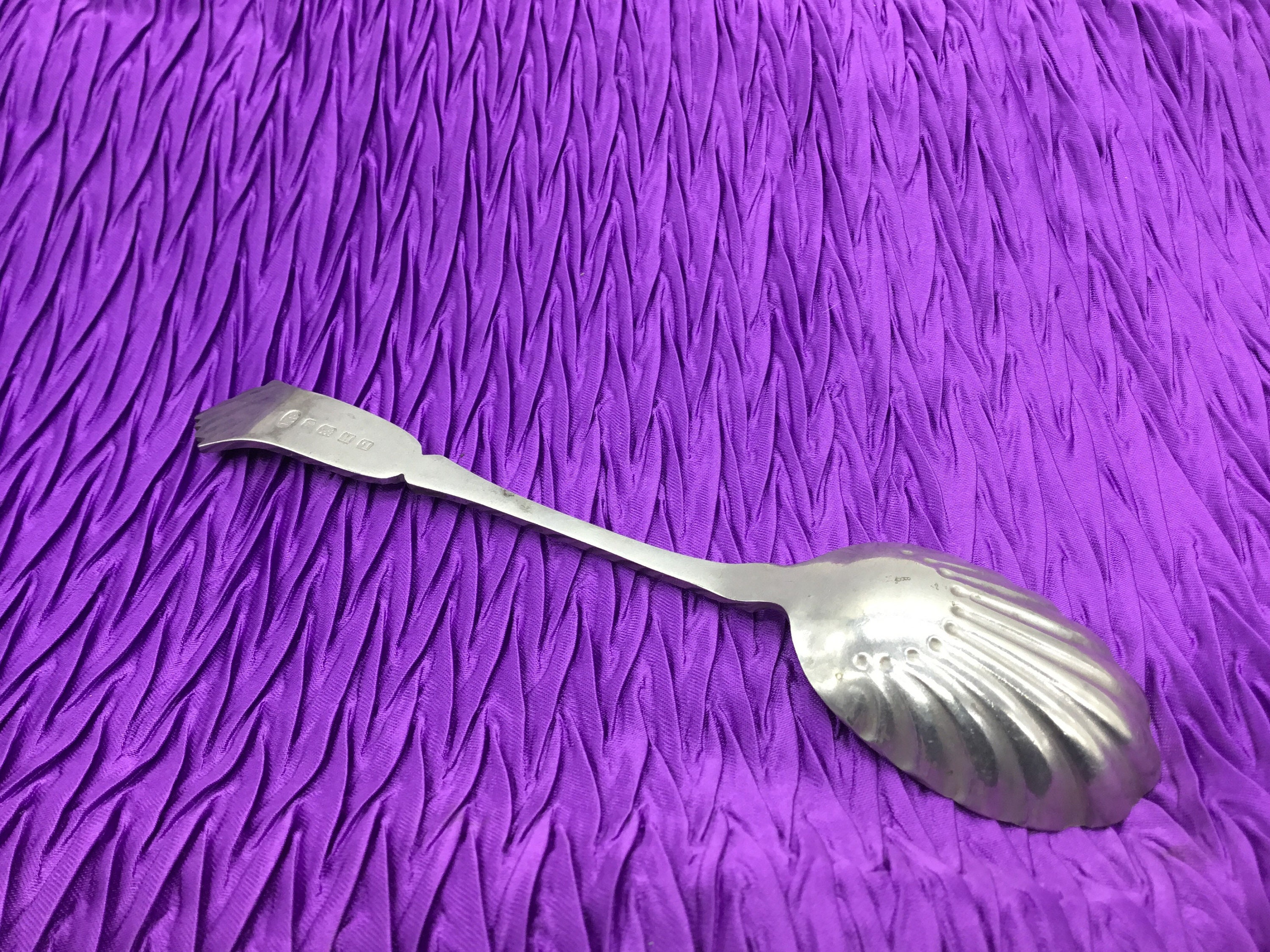 Vintage Silver Scalloped Spoon Sugar Spoon Silver Plated Jam Etsy
