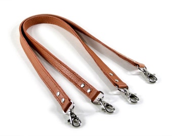 1x Tan Color Genuine Leather Handbag Strap, Replacement Bag Straps, Top Grain Leather Straps, Detachable Straps, Double Sided Leather Strap