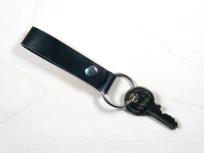 Mens Leather Key Ring, Belt Strap Keyrings, Mens Key Chain, Leather Key