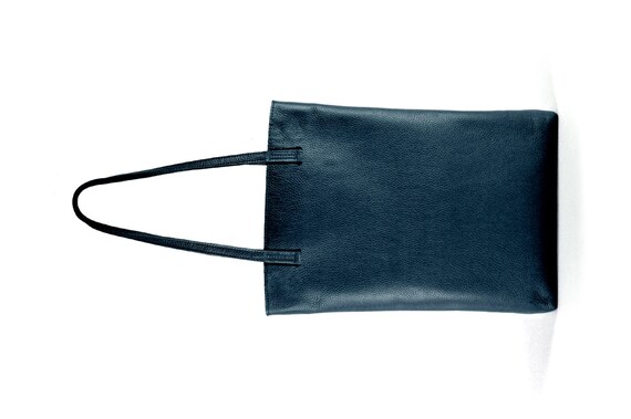 navy blue leather tote handbags