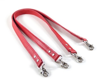 1x Genuine Red Leather Bag Strap, Replacement Bag Straps, Top Grain Pebbled Leather Strap, Detachable Straps, Double Sided Leather Strap 24"