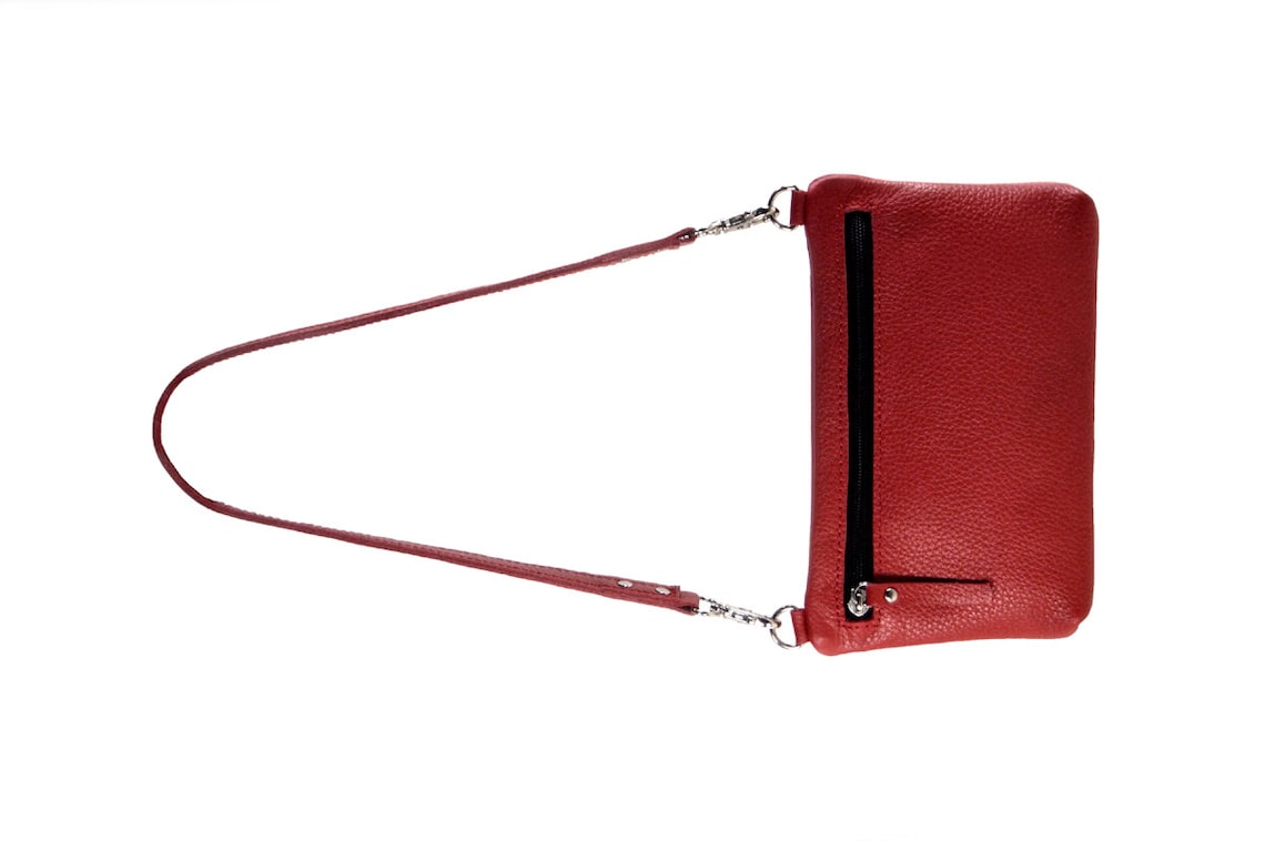 Dark Red Leather Handbag Women Red Leather Clutch Bags - Etsy