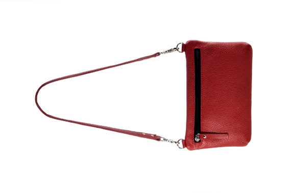 dark red leather bag