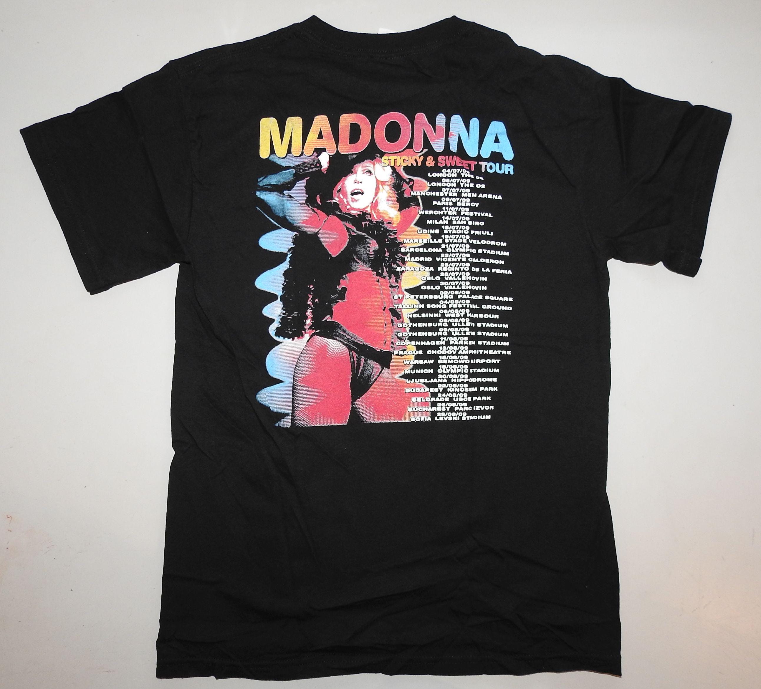 Vintage Madonna Sticky Sweet Tour T-shirt S | Black Europe Concert