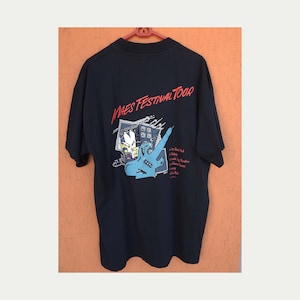 Vintage Maes Festival Tour T-shirt blauw (L) Axion Beach Rock Pukkelpop Graspop