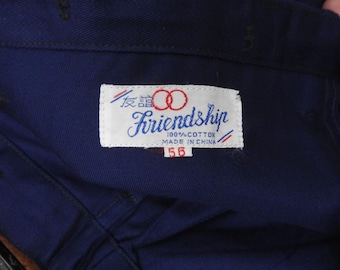 Vintage Chinese Indigo Blue Cotton Work Pants W42