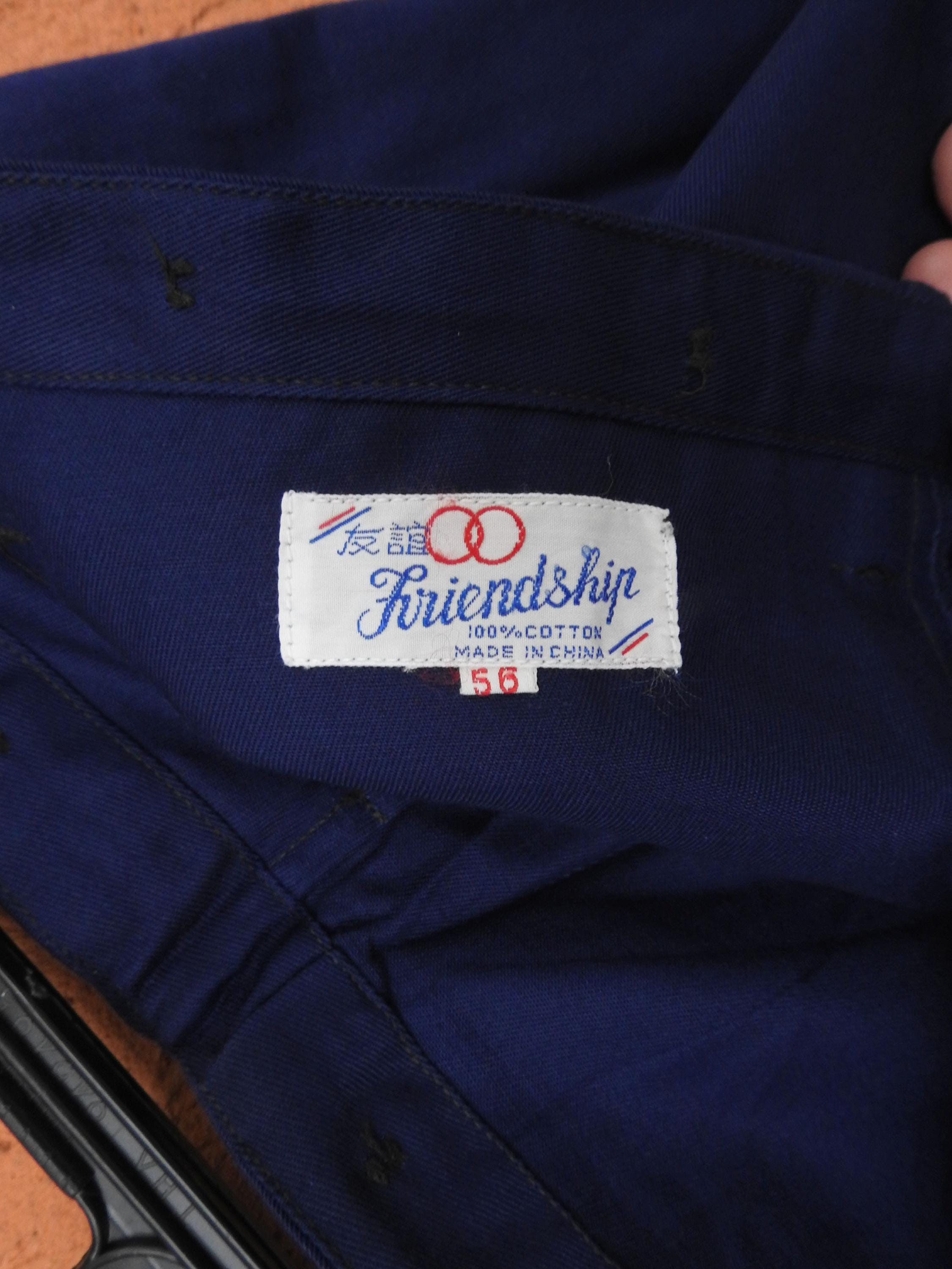 Vintage Chinese Indigo Blue Work Pants Friendship Worker