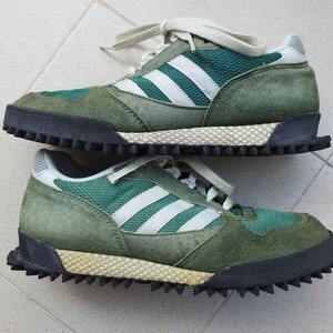 Jaren 90 Adidas Marathon Sneakers Green Trainers US9.5 UK9 - Etsy Nederland