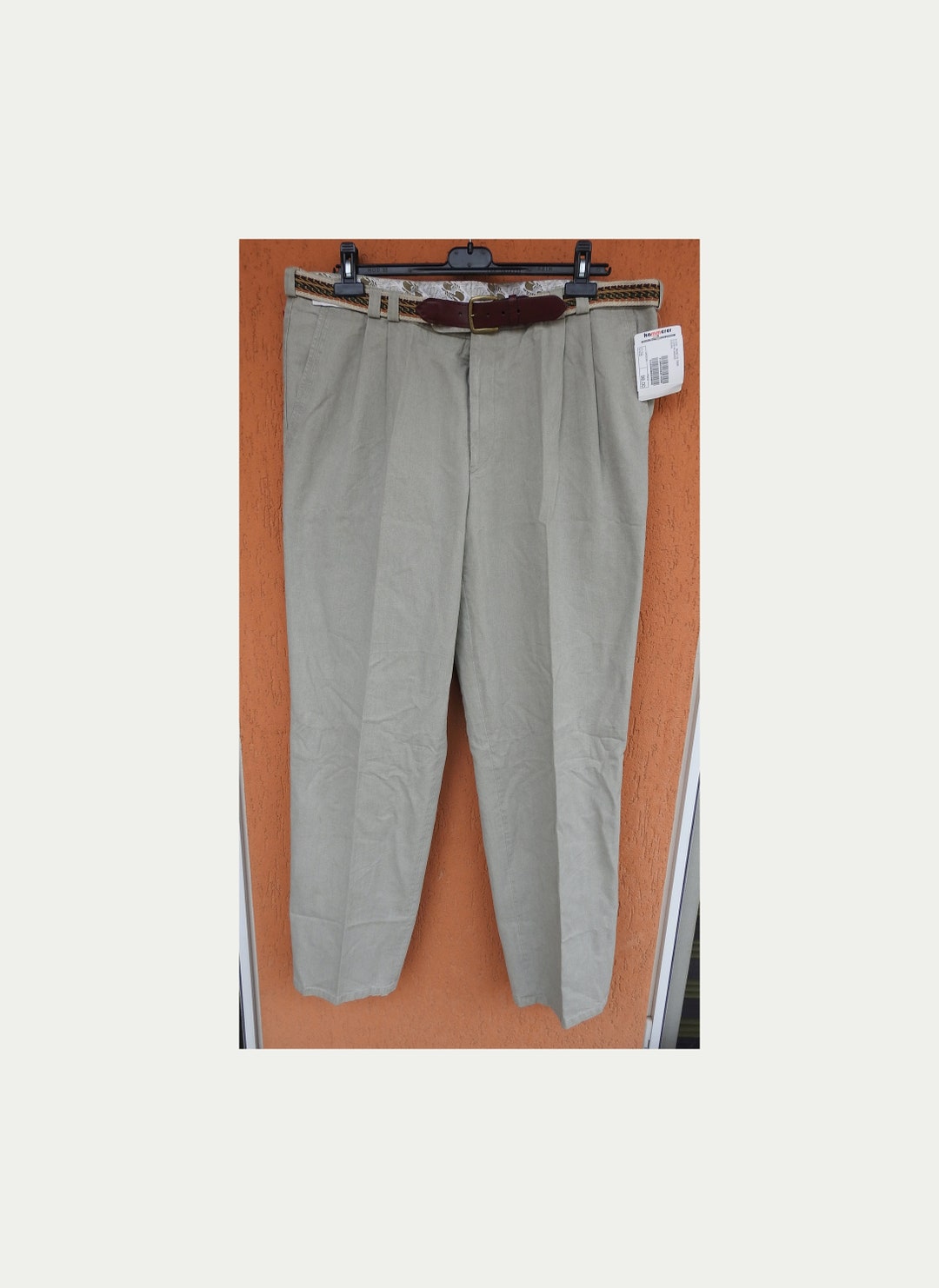 Vintage Luigi Morini Cotton Pants W40 L33 With Belt Canada