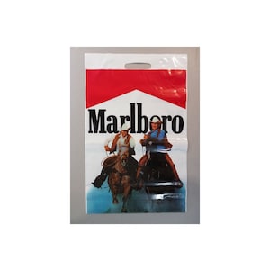 90年代 マルボロ タバコ 広告 プラスチック ポリ ショッピング キャリーバッグ 1991年 ヴィンテージ 新品 NOS