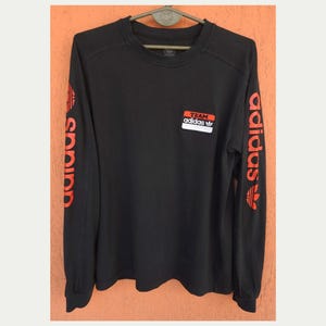 Team Adidas Langarm T-Shirt Big Graphic Trefoil Spellout Logo 2005 (M)