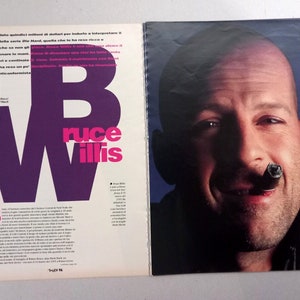 Bruce Willis Photo Shoot Article Cover 1995 MAX Magazine 9 Pages Italian