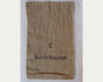 Vintage 1973 Deutsche Bundesbank Canvas Geld/Münze/Einzahlungstasche Deutsche Bank 70er Jahre