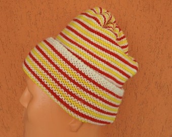 Vintage 80s STEFFNER Wool Beanie Hat Knit Ski Winter Made in Austria