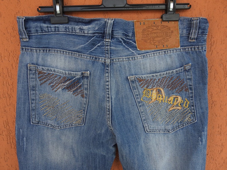 DSQUARED2 Jeans Blue Denim W35 L29 Streetwear Casual ITTIERRE Italy Vintage image 7