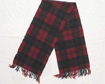 Vintage Edsor Crown Cashmere Tartan Plaid Scarf 132 cm, 52"