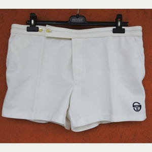 Vintage 80/90s Sergio Tacchini Tennis Shorts Wilander, Sampras, Cash, White, Made in Italy (W36-38)