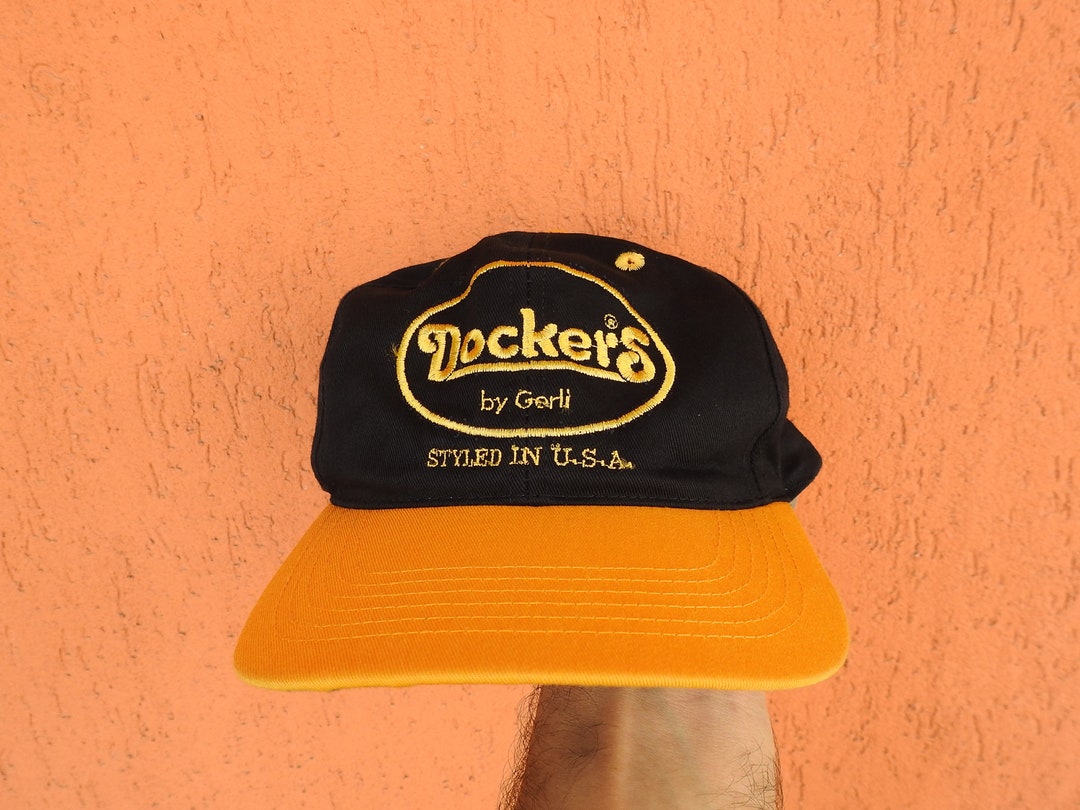 Vintage Dockers by Gerli Snapback Cap Baseball Hat Adjustable Black - Etsy