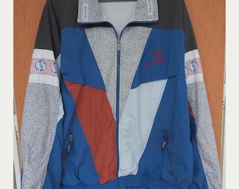 Vintage 90s Tennis Sergio Tacchini Track Jacket Mens Large Color Block Geometric