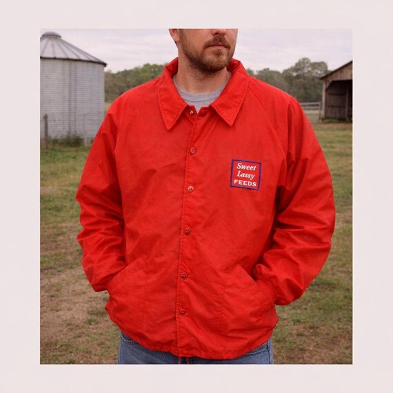 Vintage 60s/70s Swingster Work Jacket: Sweet Lassy Feeds, Red