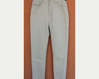 Vintage 90s VERSACE Jeans Couture Womens Ribbed Pants Beige W29x31 Made in Italy Ittierre
