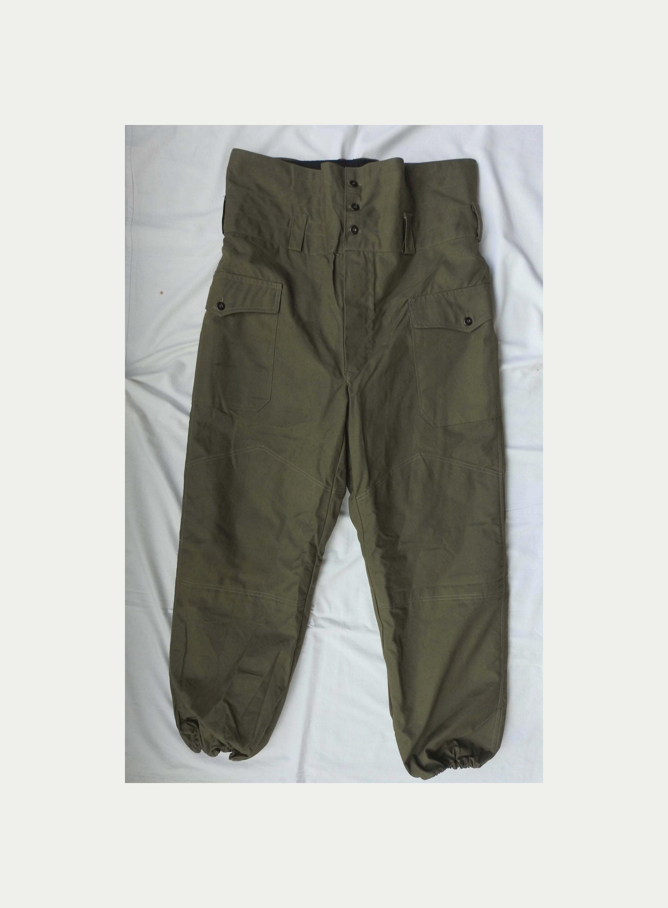 Vintage Bulgarian Army Tank Crew Combat Wool Lined Field Pants Green New W38