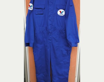 Mono de trabajo vintage Valvoline, mono de trabajo azul (L/XL)