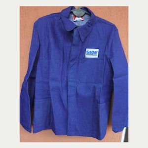 Vintage Denim Work Jacket SCHUEMER SECAN Blue Worker French Chore Coat SKW (M)