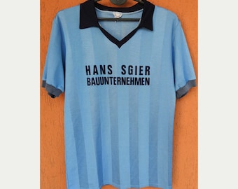 80s Uhlsport Football Shirt No.12 Soccer Jersey Gebrazhofen Germany Blue  Vintage (S)
