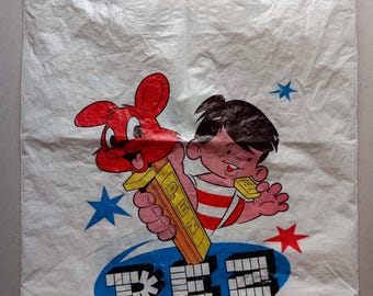 Bolsa de plástico para compras PEZ estilo años 70